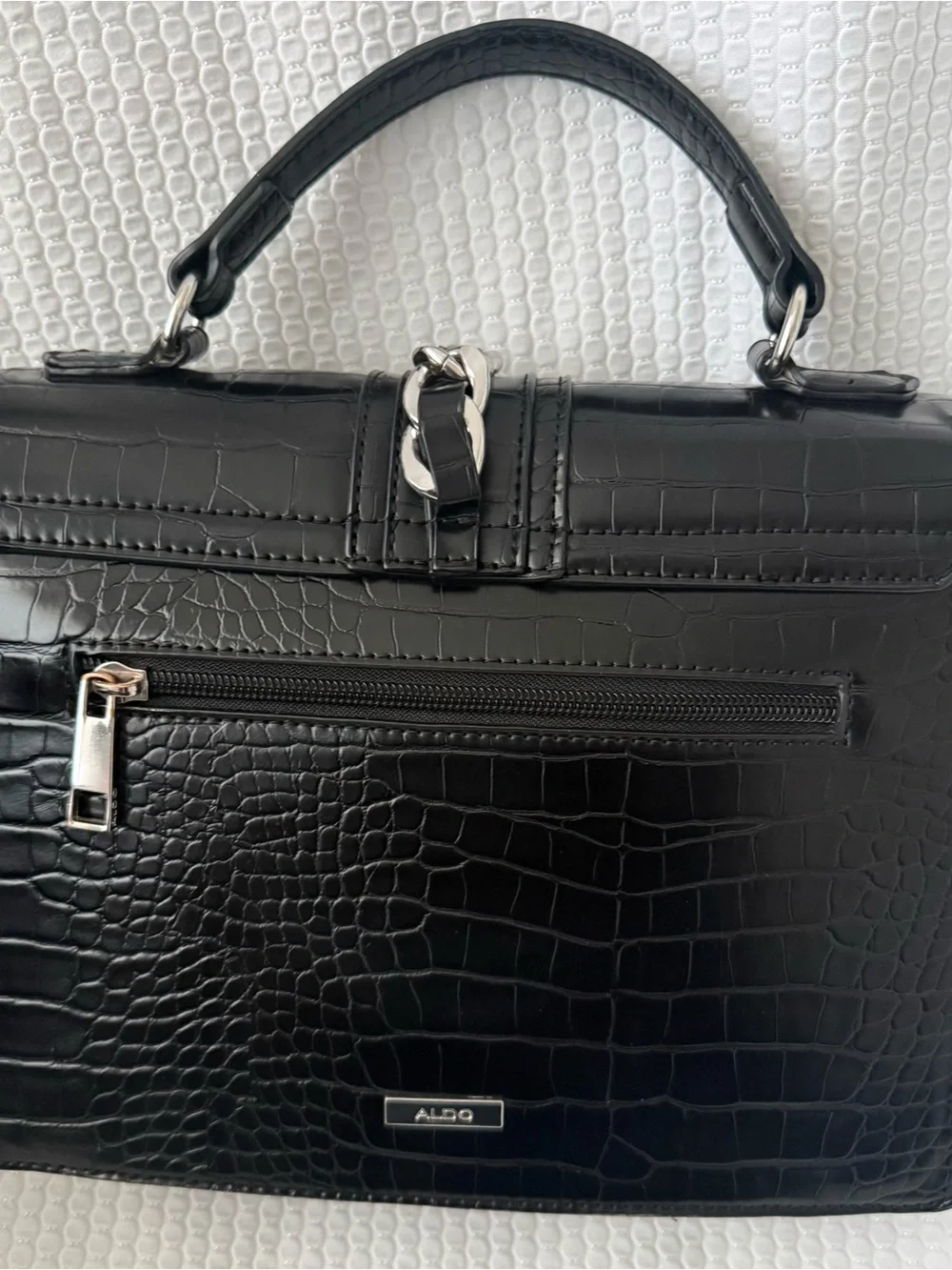Aldo Black Croc-Embossed purse